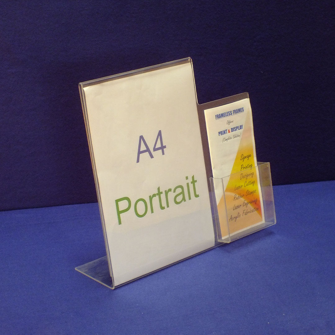 Slanted Sign Holder with DLE Brochure Holder