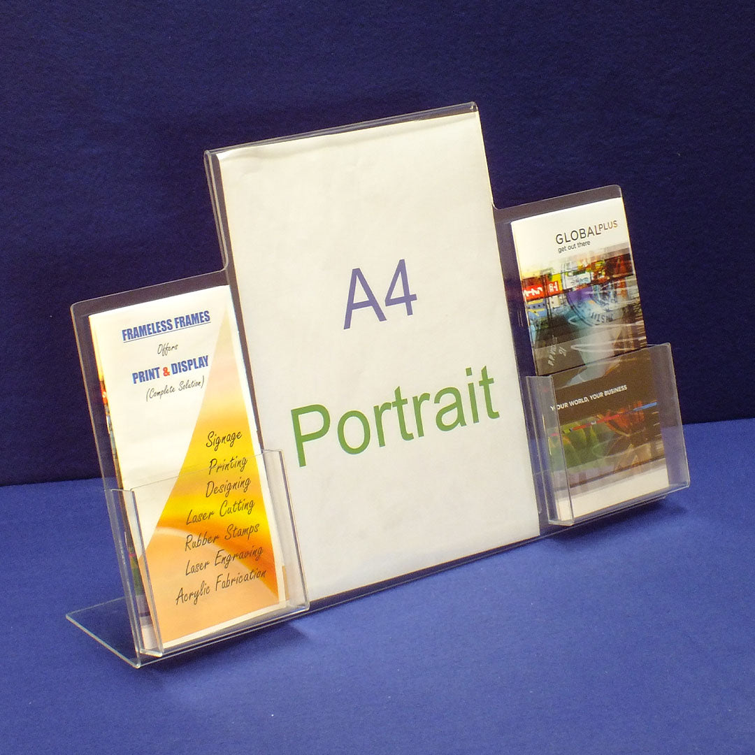 Slanted Sign Holder with DLE Brochure Holder