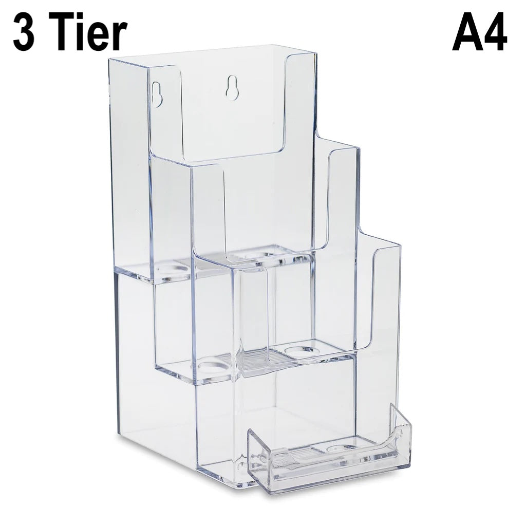 Brochure Holder Free Standing with Business Card Holder