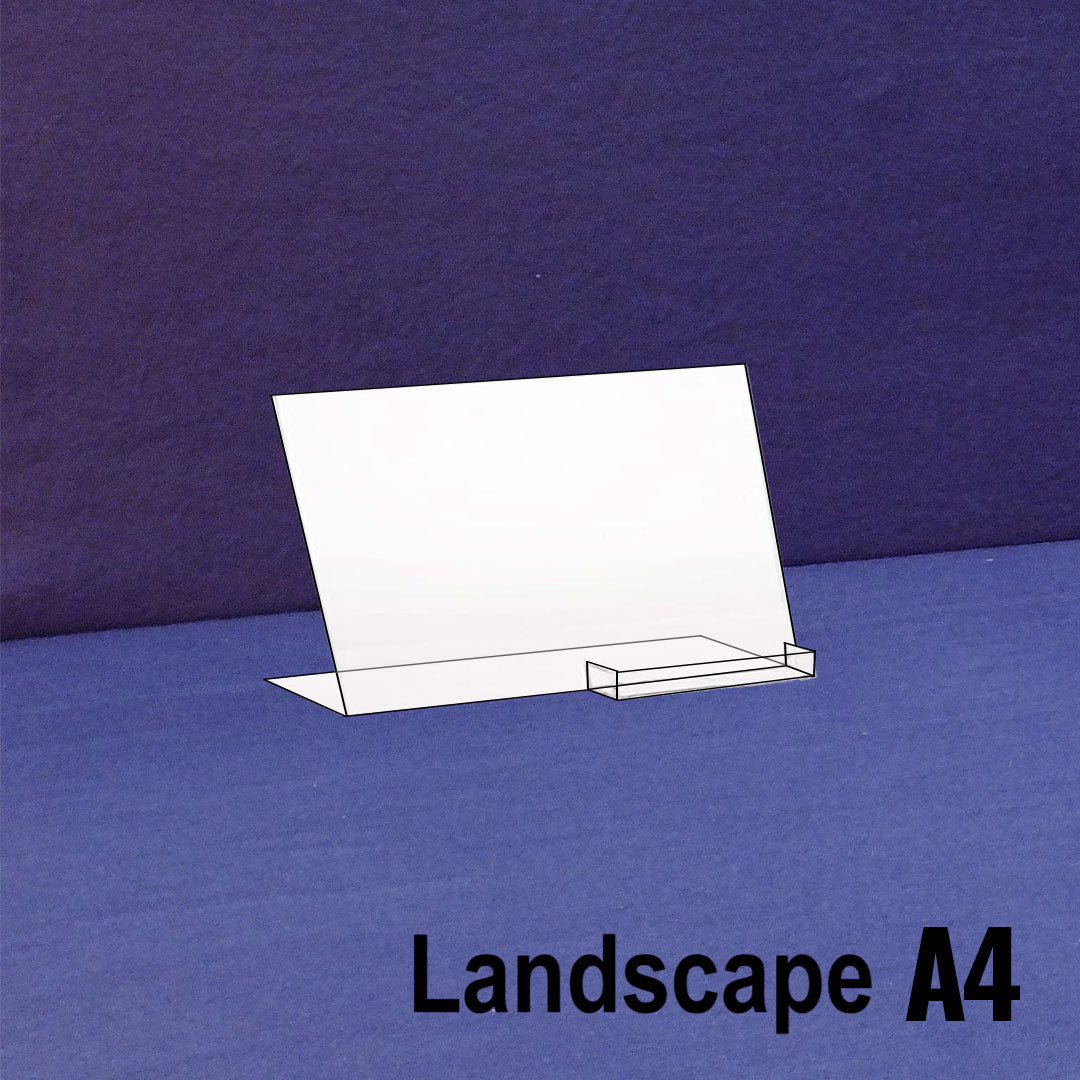 Slanted Sign Holder with Business Card Holder