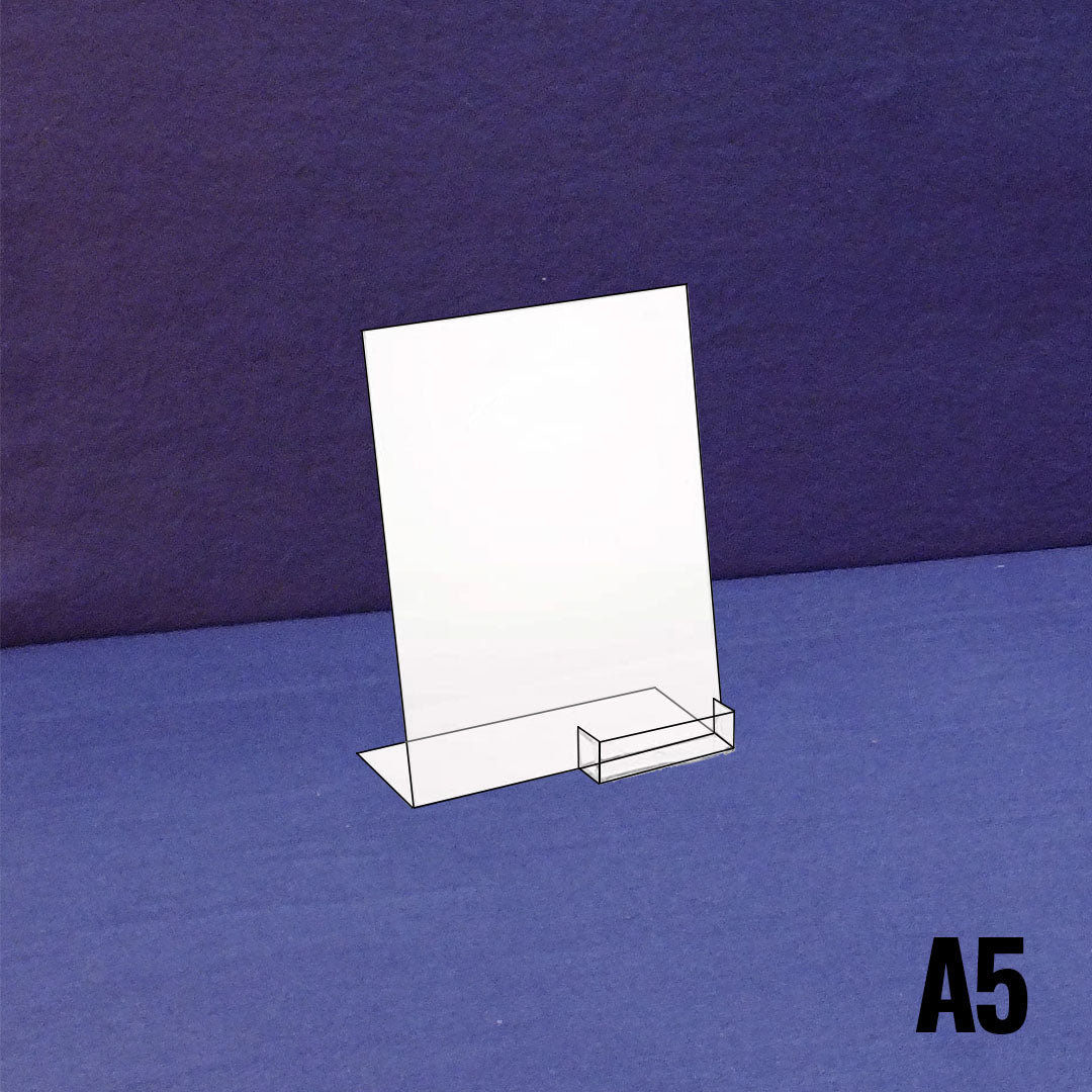 Slanted Sign Holder with Business Card Holder