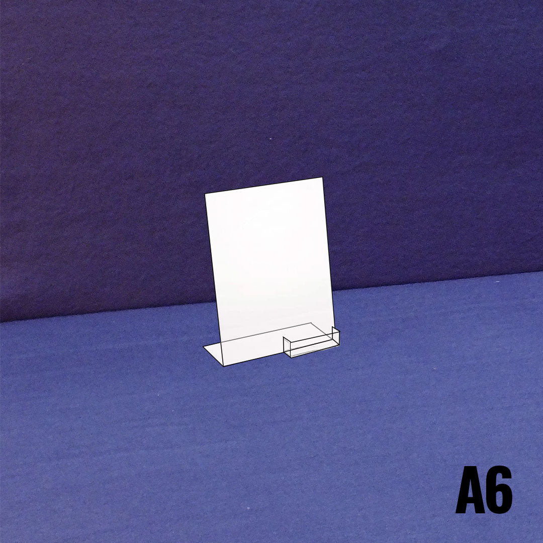 Slanted Sign Holder with Business Card Holder
