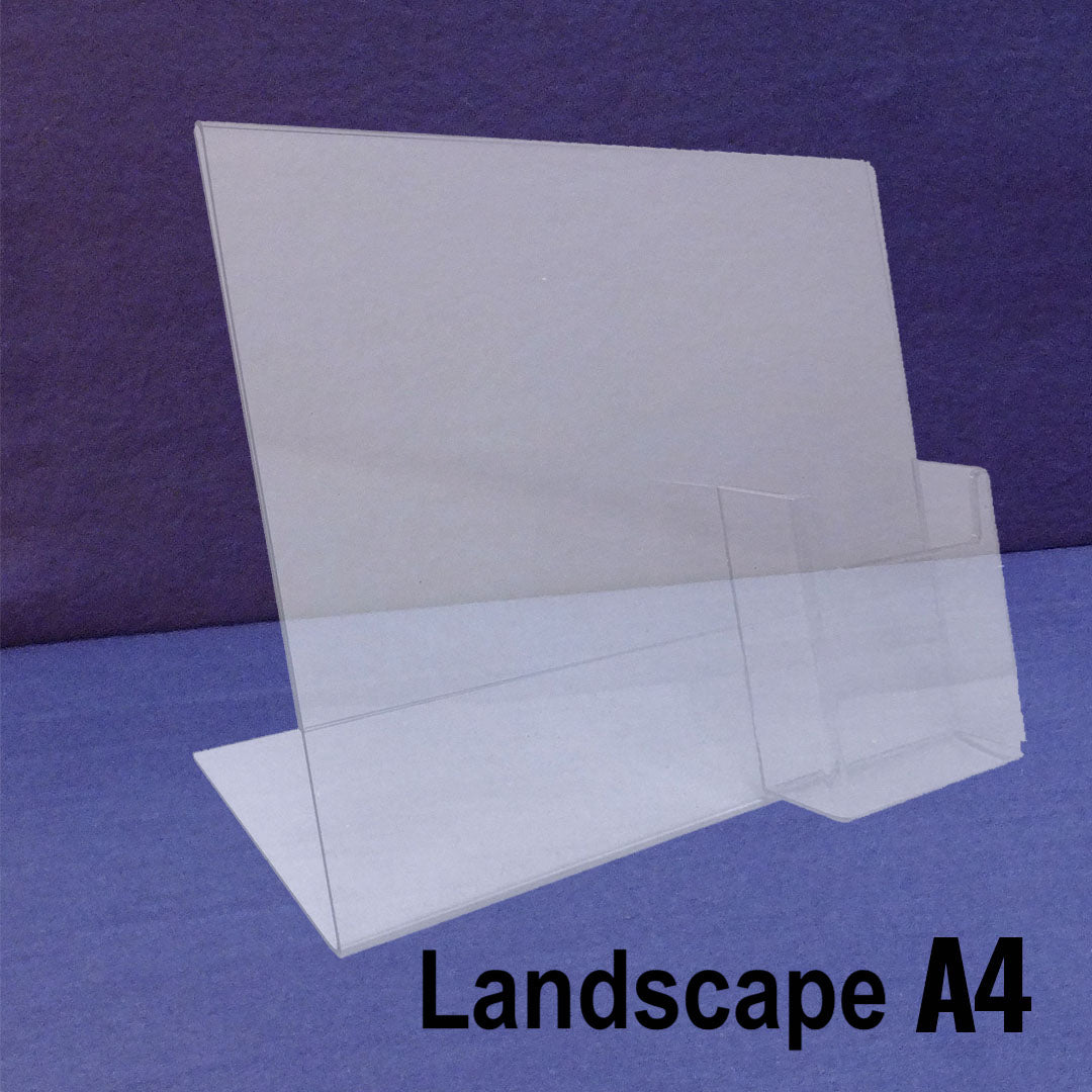 Slanted Sign Holder with DLE Brochure Holder